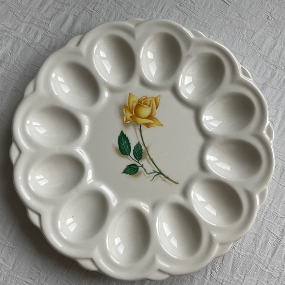 Vintage Devilled Egg Platter Sovereign Potters ‘Golden Glory 9.25” Plate’ 🇨🇦 - Picture 1 of 10